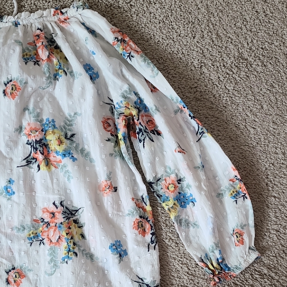 Floral Tie Neck 3/4 Sleeve Blouse- PXS Loft - Picture 10 of 14